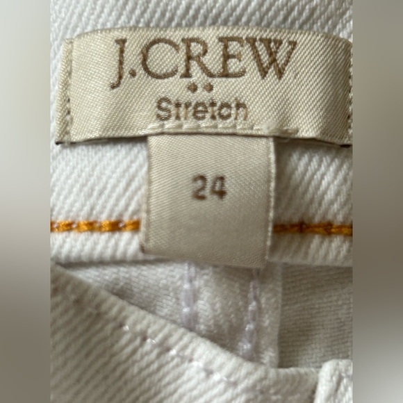 J.Crew White Stretch Denim Cuffed Jean Shorts Mid Rise Size 24 - Picture 4 of 4